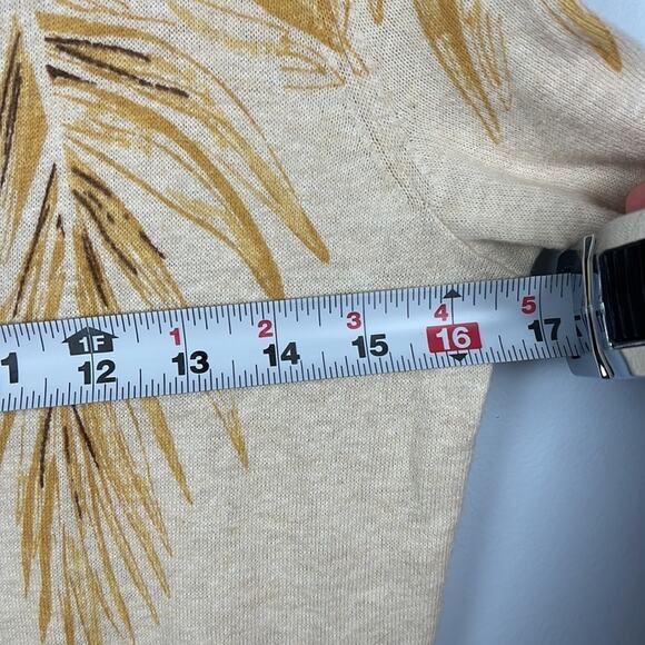 Pendleton cotton wheat patterned knit short sleeved button-down cardigan - Picture 9 of 10